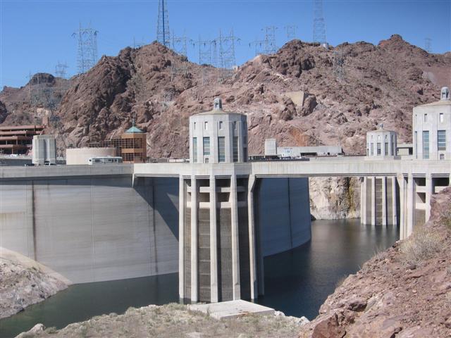 Looking north up the Black Canyon from Hoover Dam